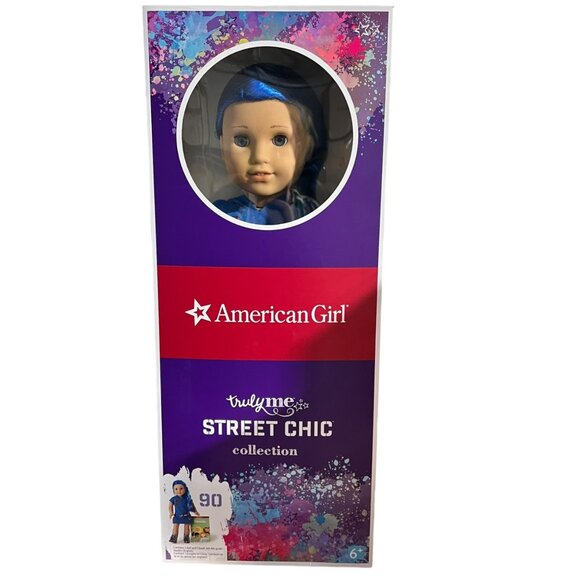 American Girl Truly Me Street Chic Doll #90 With Blue Hair & Friends Book NIB - Picture 1 of 3